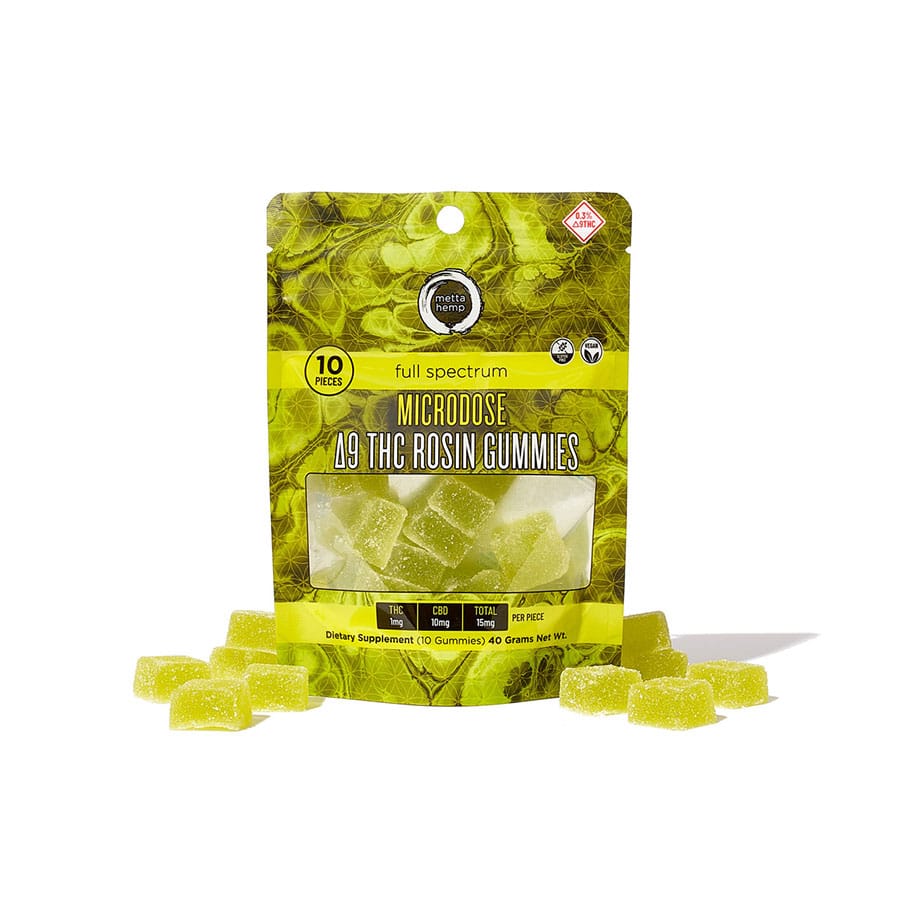 Delta-9 THC Microdose Gummies: 1mg THC / 10mg CBD
