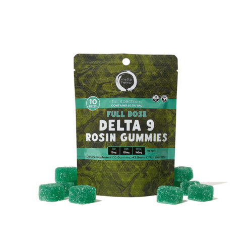 D9 THC Full-Dose Rosin Gummies: 10mg THC / 100mg CBD
